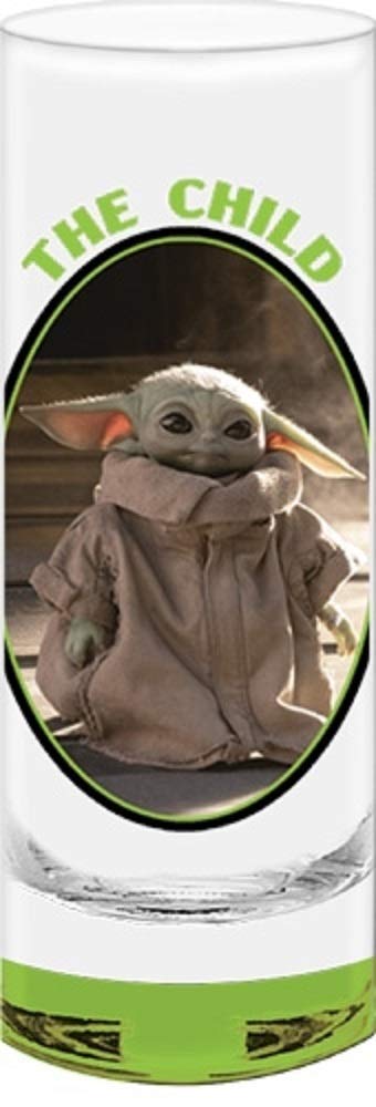 Disney Collectors Glass Star Wars Mandalorian The Child, Green Bottom Shot Glass