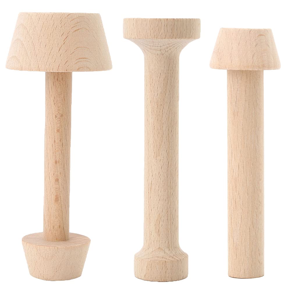 3 Pcs Egg Tart Tamper Set, Double Side Wooden Tart Tamper, Wood Pastry Pusher Baking Supplies For Egg Tart, Dessert Baking