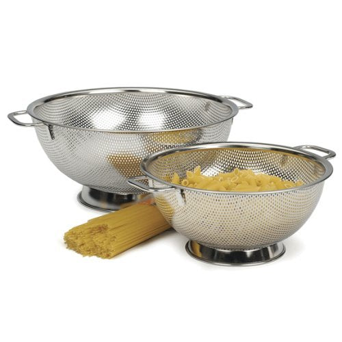 Rsvp Precision Pierced Stainless-Steel 3 And 5-Quart Colander Set