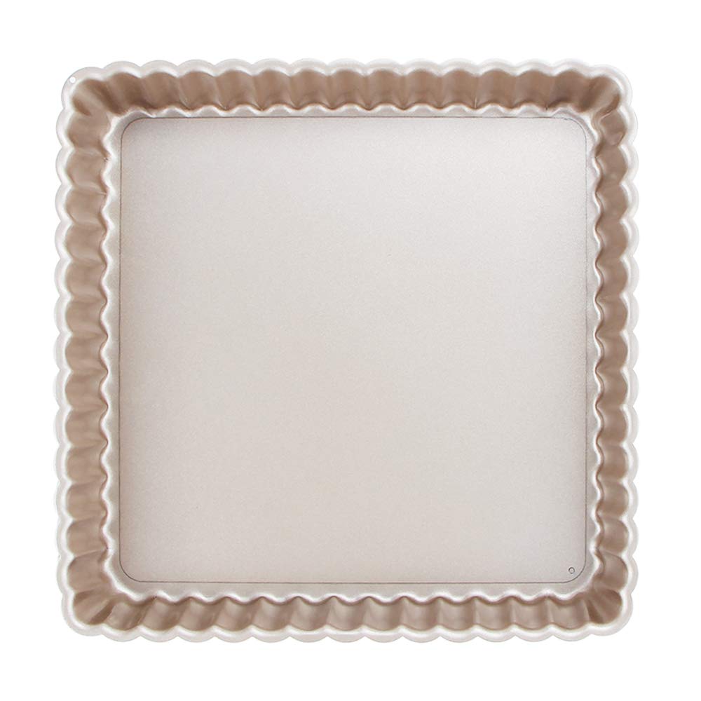Webake Square Tart Pan, 9 By 9 Inch Tart Tin With Removable Bottom, Non-Stick Carbon Steel Quiche Pie Pan For Baking