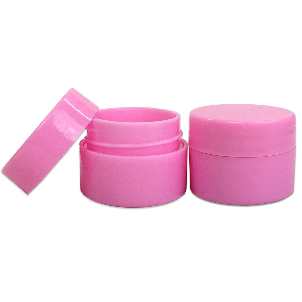 Beauticom 24 Pieces 7G/7Ml (0.25Oz) Pink Sturdy Thick Double Wall Plastic Container Jar With Foam Lined Lid For Lotion, Creams,