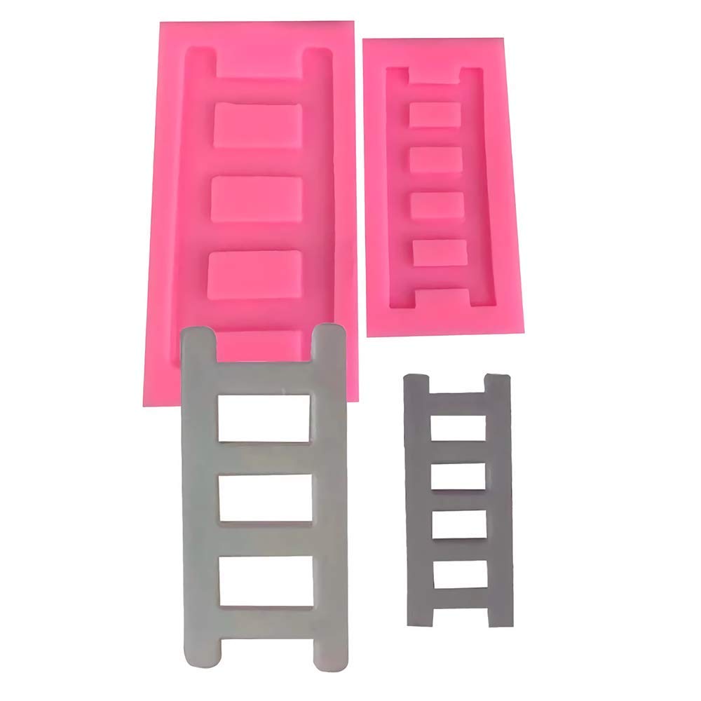 2Pcs Mini Size Ladder Or Fence Shaped Silicone Fondant Mold Cake Cupcake Decorating Tool Chocolate Candy Polymer Clay Making Mou