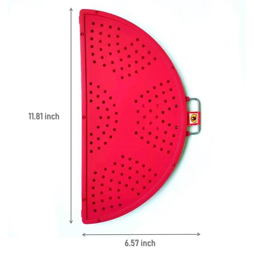 Ez Kitchen Foldable Splatter Screen Strainer, Silicone Splatter Screen With Folding Handle, Splatter Screen For Frying Pan 11 3/