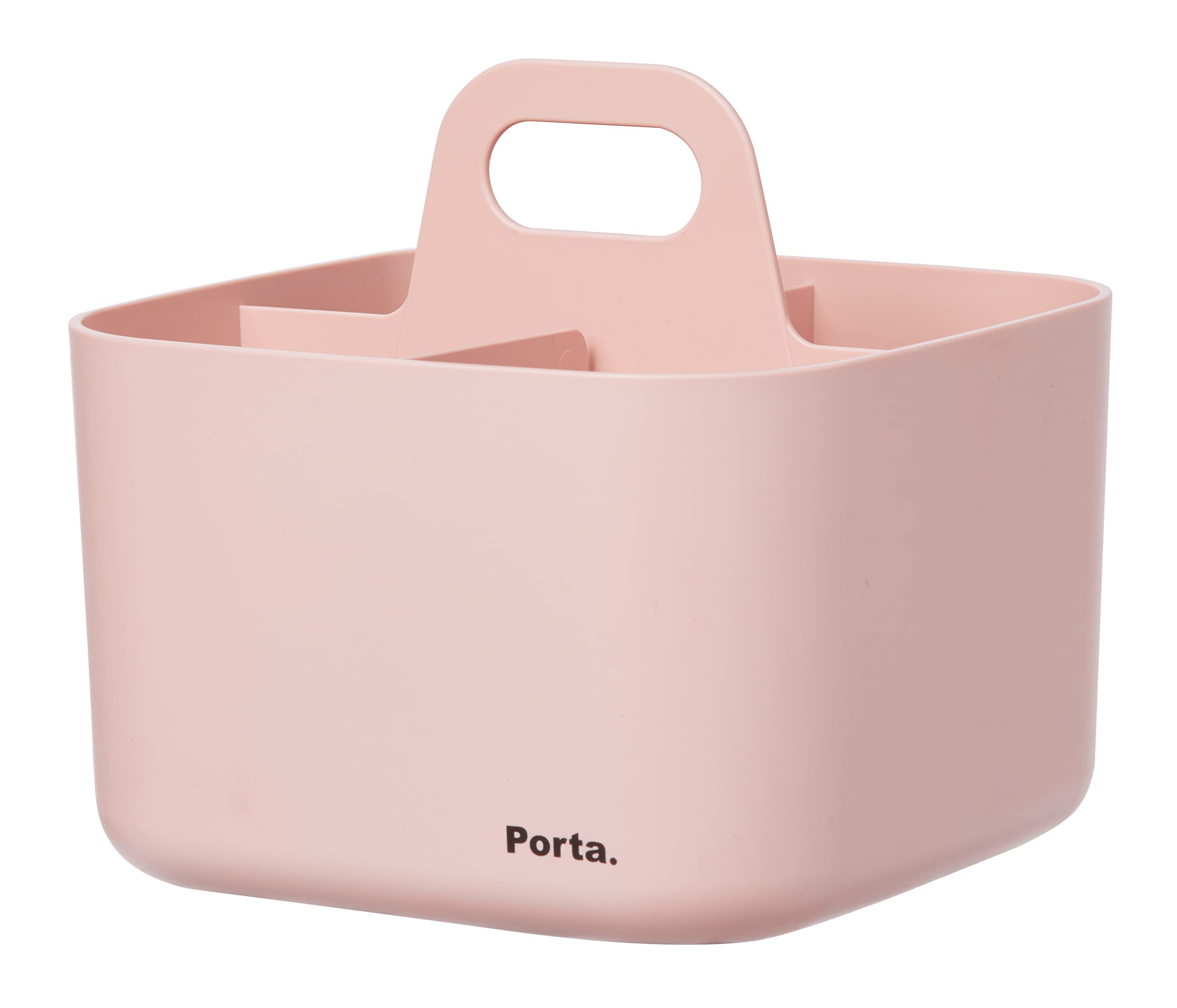 Litem Porta Vita | Pink Plastic Stackable Square Storage Unit | 4 Compartments With Adjustable Dividers | Ideal For Home Kitchen
