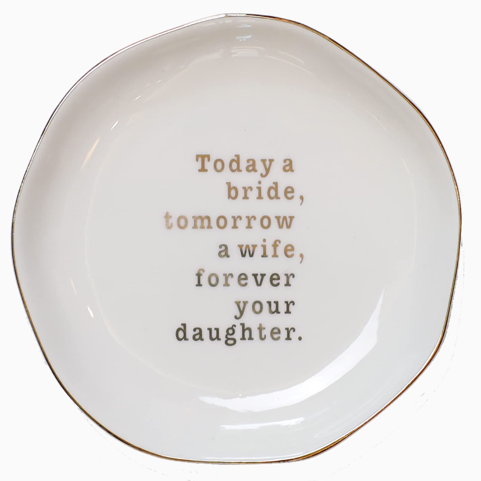VINCOMIC Mother of Bride Ring Dish,Weeding Gifts for Mom from Daughter-Jewelry Dish Tray-Ceramic White