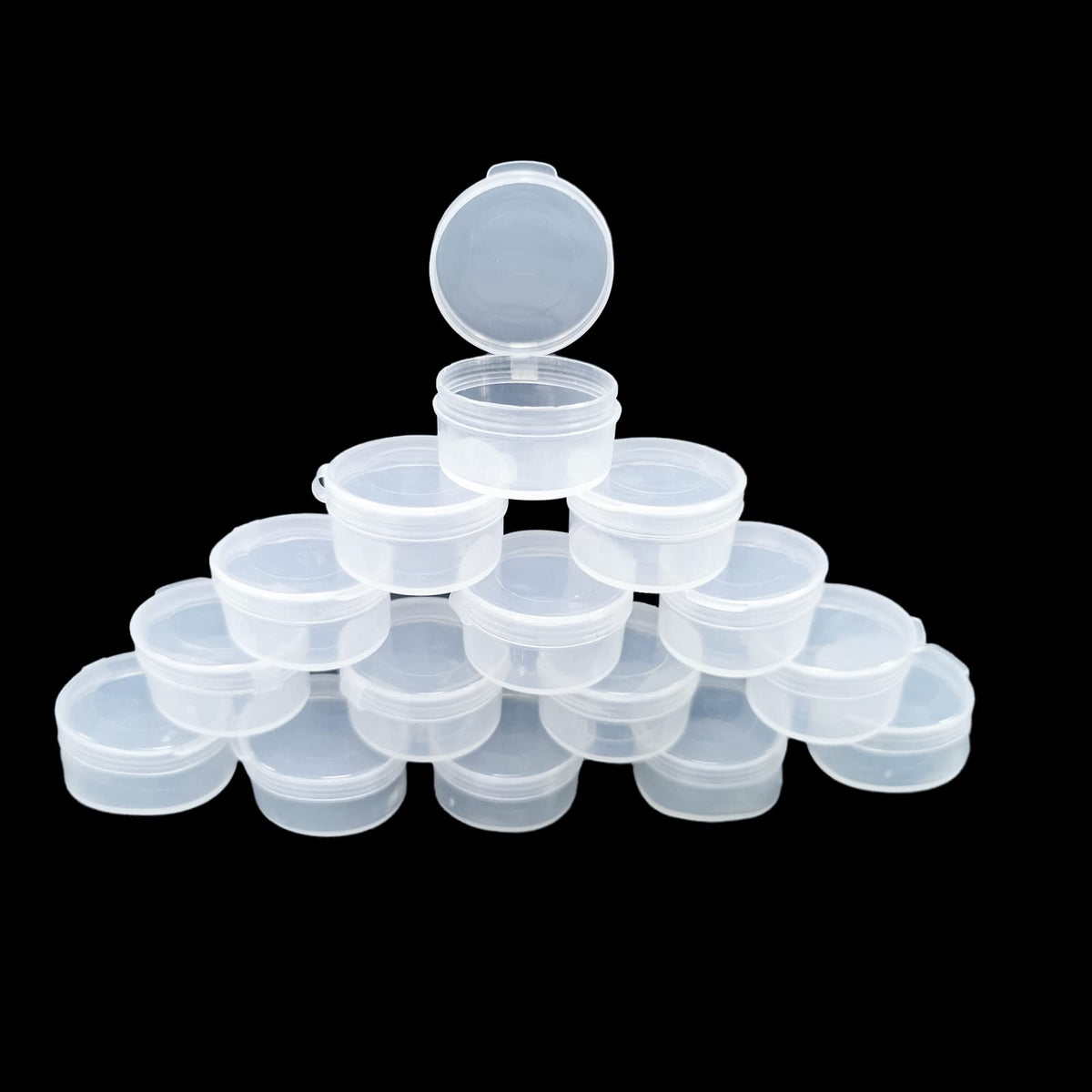 Zfyoung 50 Pcs Plastic Cosmetic Jar 5G/5Ml Clear Case With Snap Lids Portable,Travel Storage Cosmetic Samples Beauty Products Mi