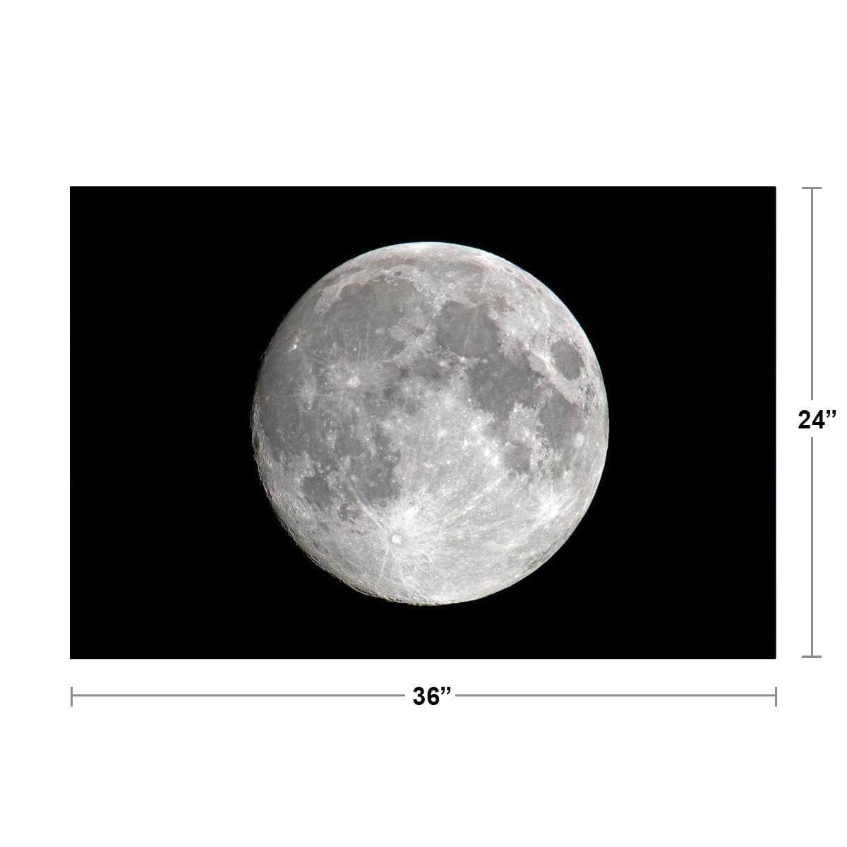 Poster Foundry Full Moon Night Sky Wall Art Print 36x24 Black & White Poster