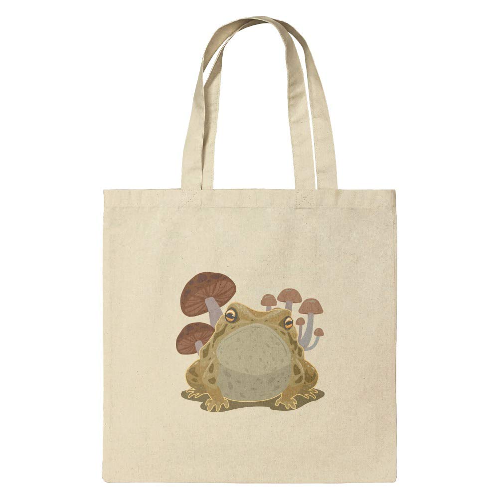 Graphics & More Toad Sitting In Front Of Mushrooms Grocery Travel Reusable Tote Bag