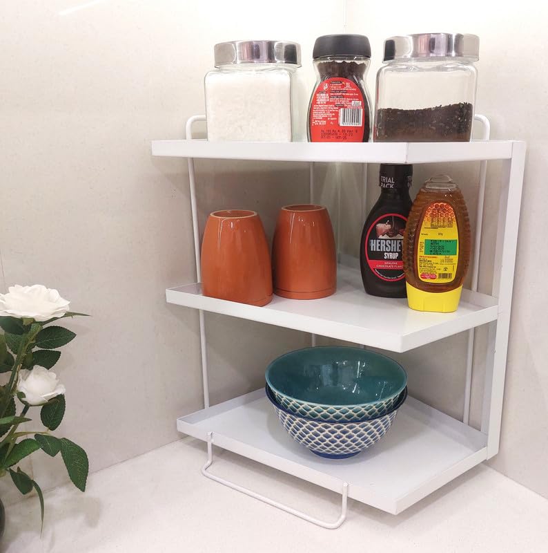 Appeasy 3Tier Kitchen Corner Shelf Rack, Multishelf Storage Stand For Kitchen, Bathroom, Standing Shelf, Spice And Dish Rack Sp