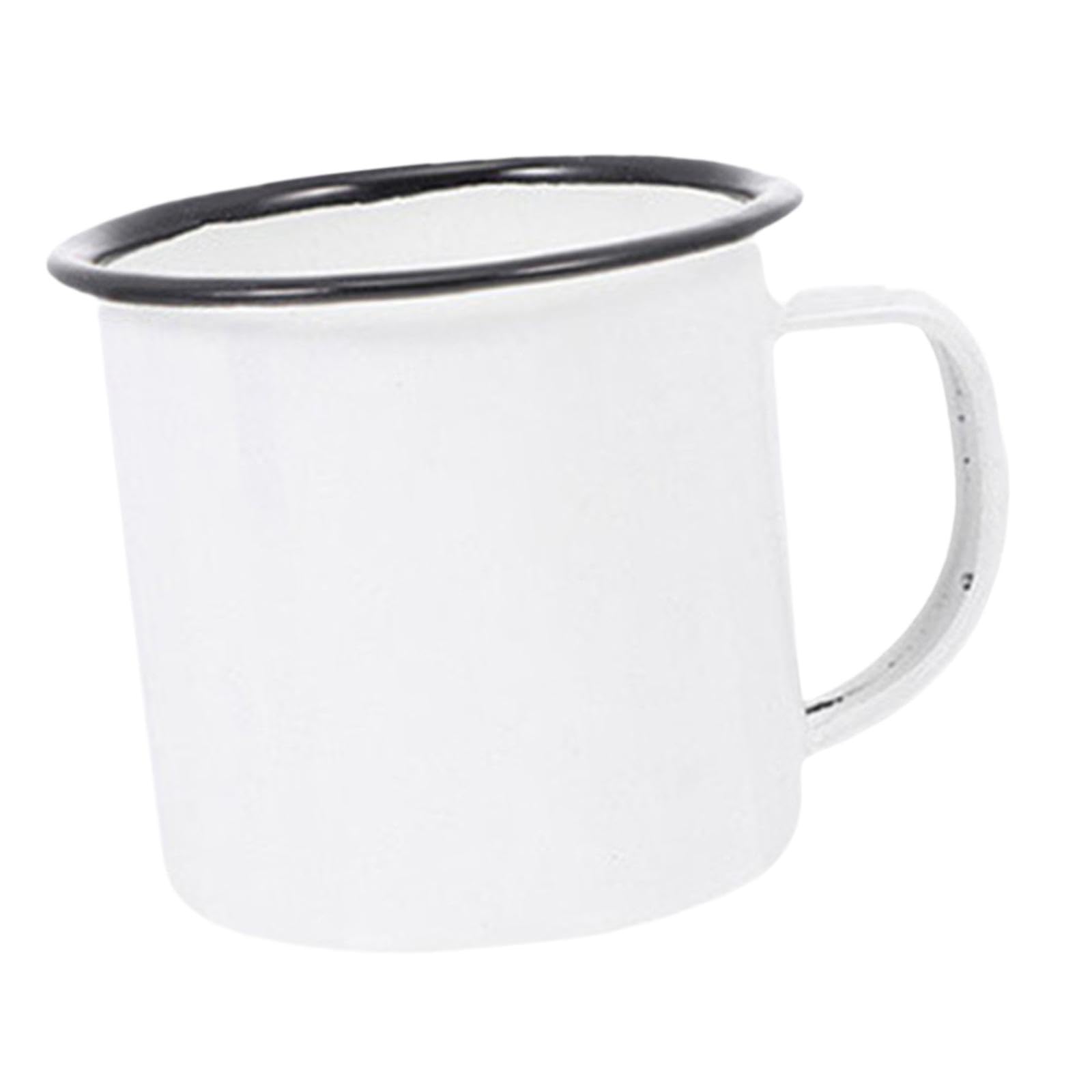 LOOM TREE Enamel Coffee Cup Stylish Easy Clean Drinking Cup for Desktop Household Dorm White | 1 Piece Enamel Coffee Mug
