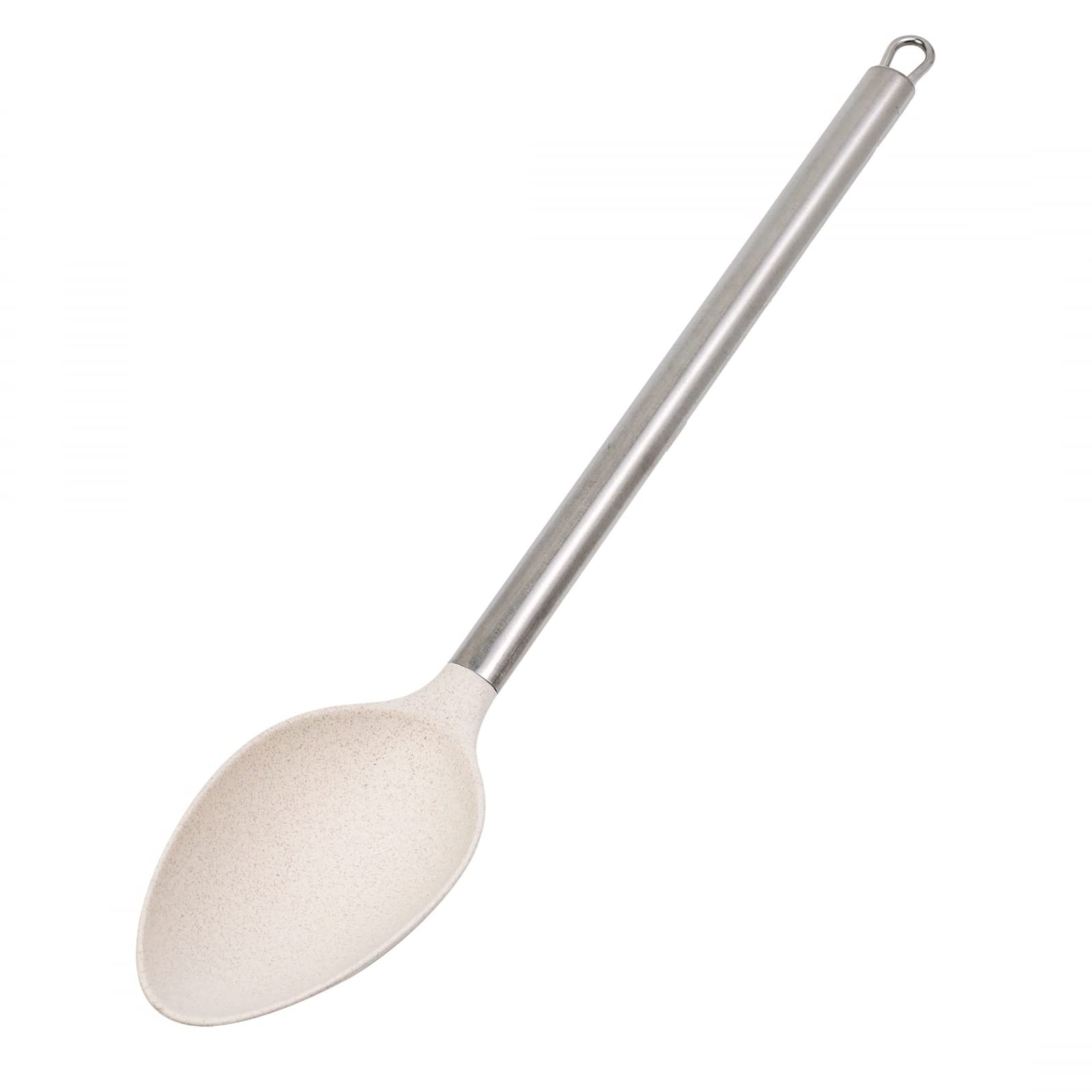 Beille Cream Wheat Straw Spoon with Stainless Steel Handle Kitchen Utensils, 13 Inch