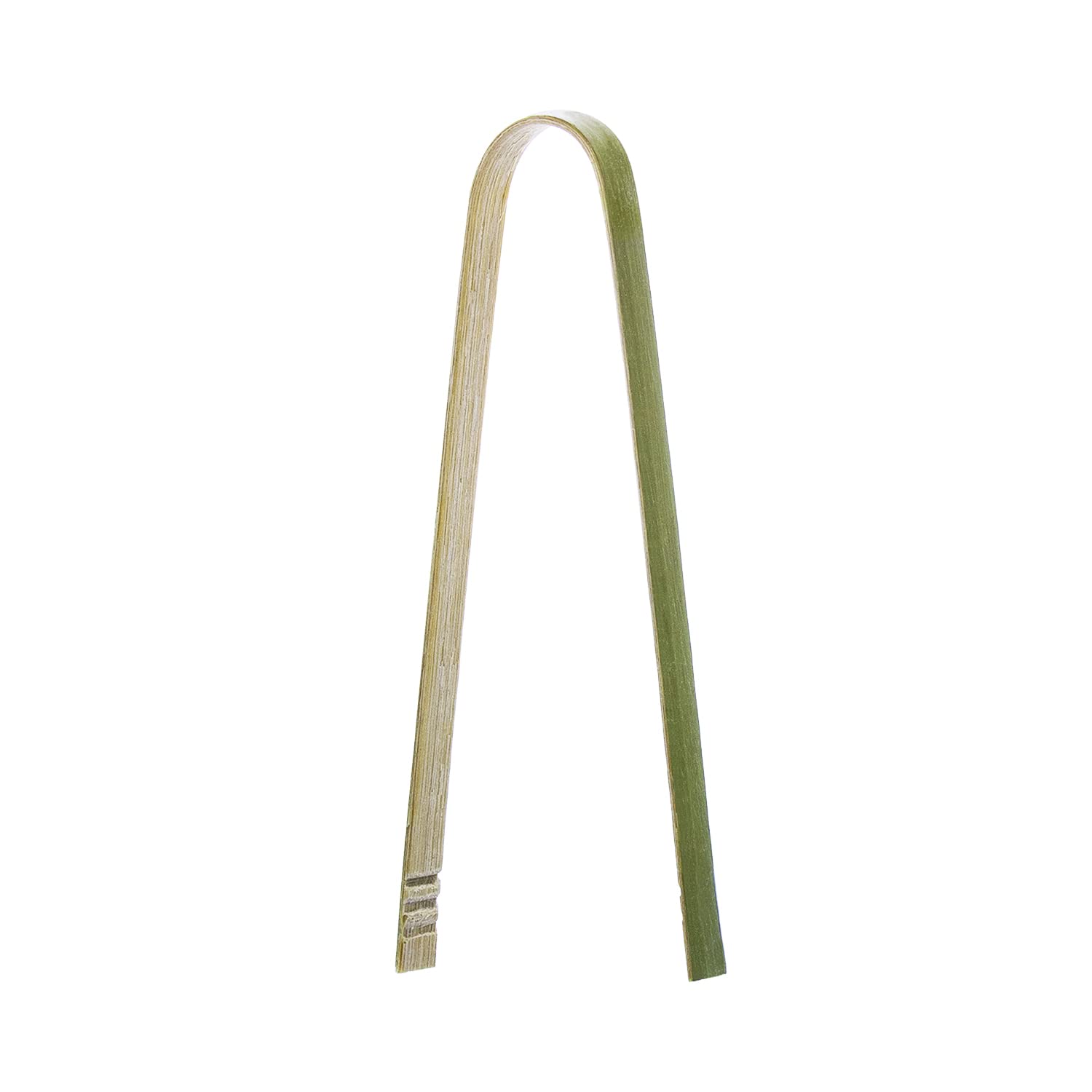 Party Essentials Bamboo Disposable Green Mini Tongs, Toast Serving Utensils, 6'' Length, 50-Count, Natural
