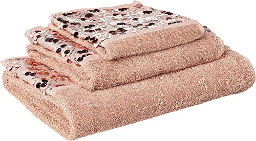 Zahari Home Sinatra Modern Bathroom Towel Set 3 Piece Towel Blush Bath Towel, Hand Towel And Wash Towel Luxury Contemporary Blin