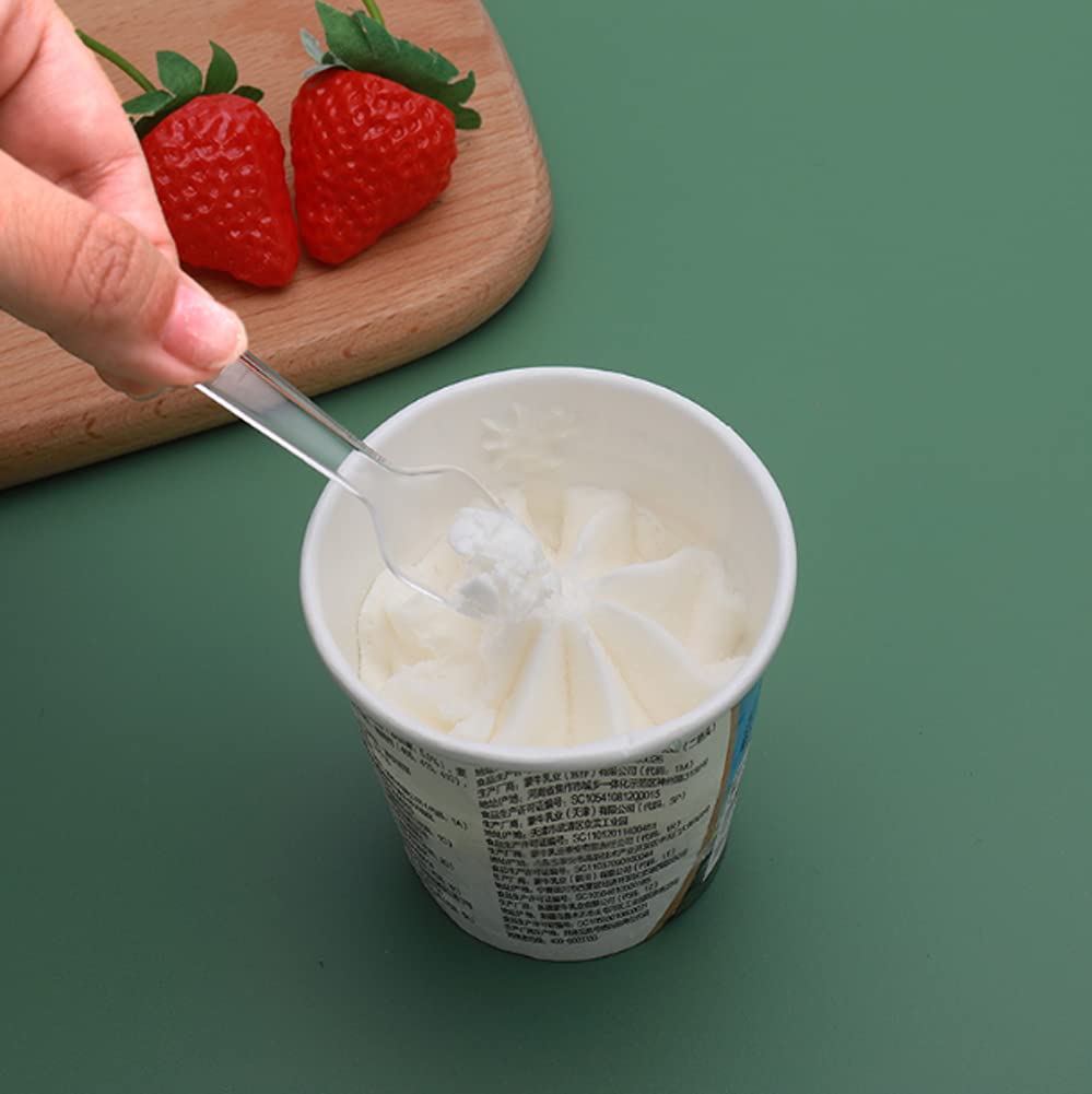 500 Count Heavy Disposable Plastic Spoons - 3 Inch Clear Mini Tasting Spoons Small Taster Spoons For Frozen Dessert Supplies Foo