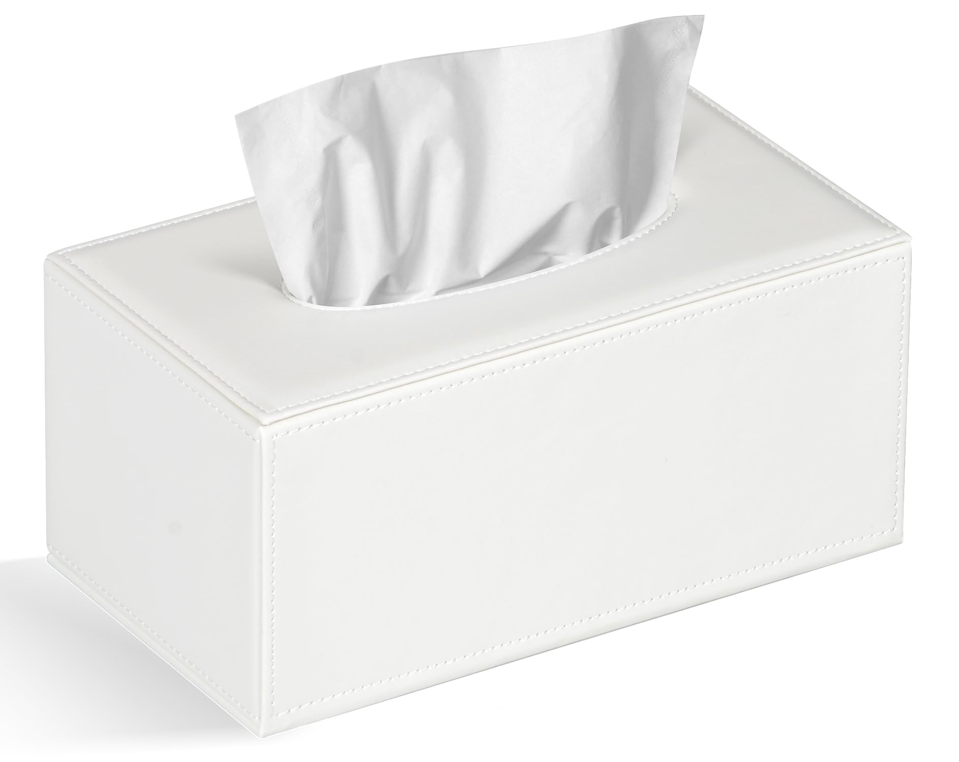 Colylan Tissue Box Cover Rectangular Tissue Box Holder For Bathroom (White)