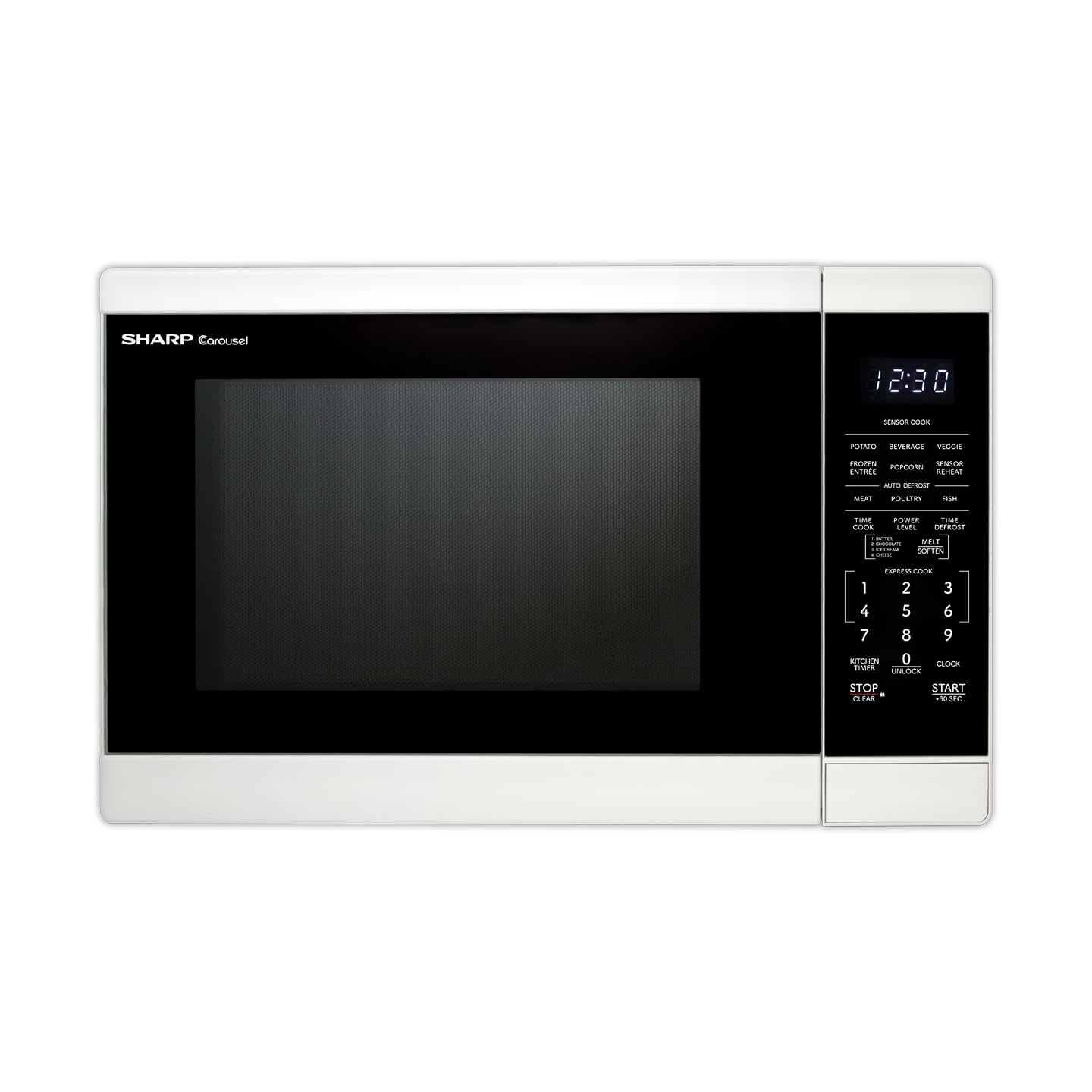 SHARP SMC1461KW Oven with Removable 12.4 Carousel Turntable, Cubic Feet, 1100 Watt Countertop Microwave, 1.4 CuFt, White