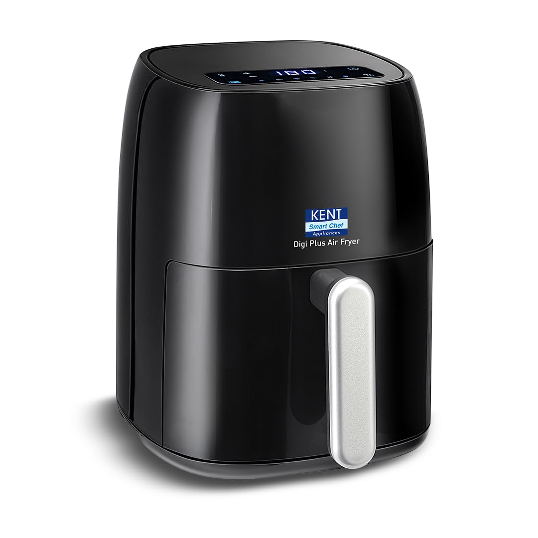 Kent Digi Plus Air Fryer | 4L Capacity & 1300W | Fry, Grill, Roast & Bake | Digital Display & Touch Control Panel | Rapid Heatin