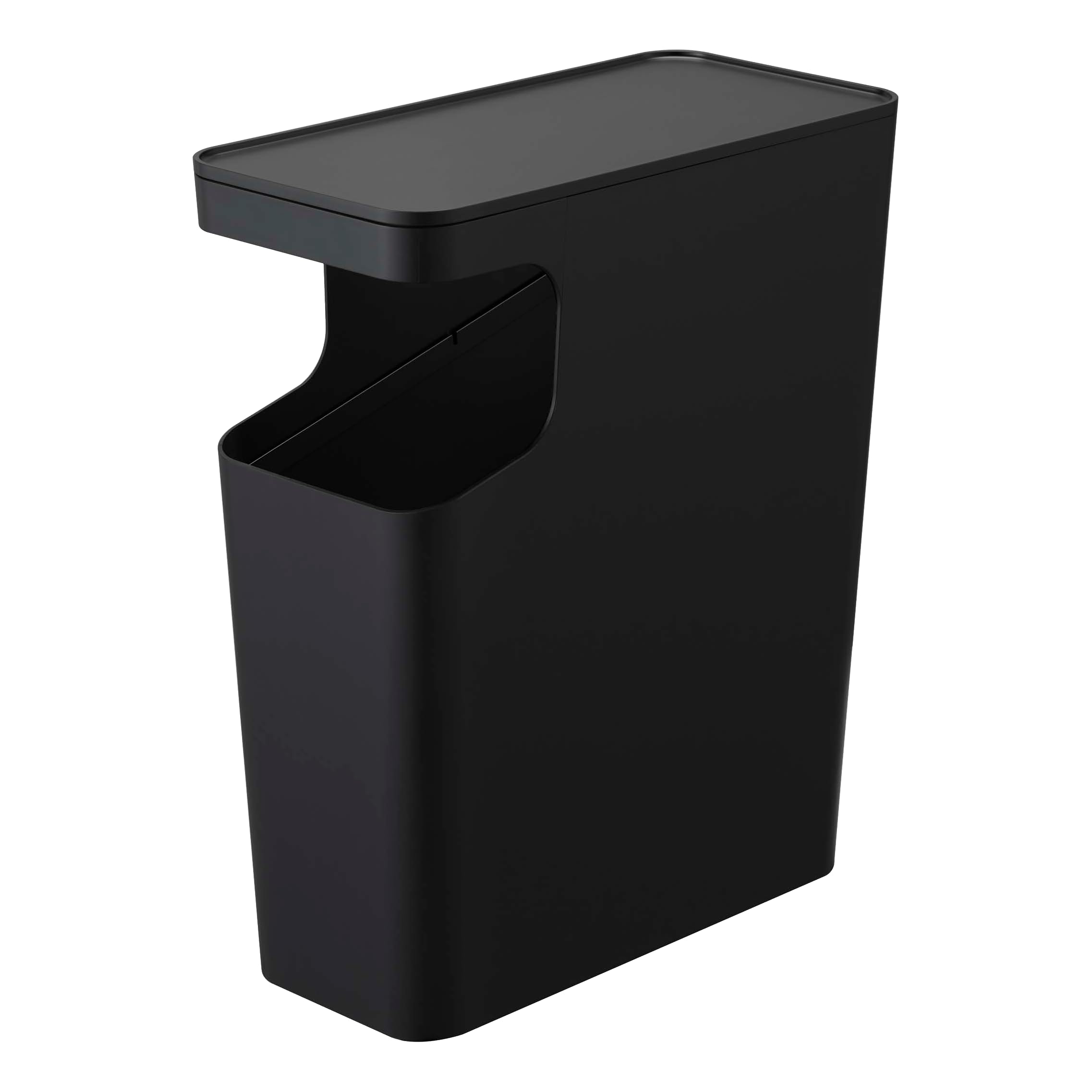 YAMAZAKI home Tower Side table and Trash can Black