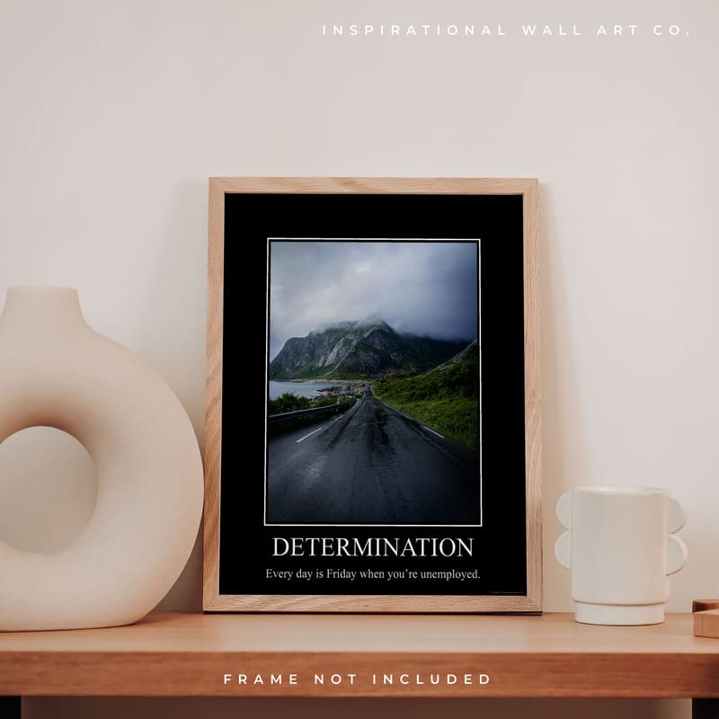 Determination Demotivational Poster Ironic Snarky Funny Sarcastic Office Wall Decor Art Print 11X14 Inches Unframed