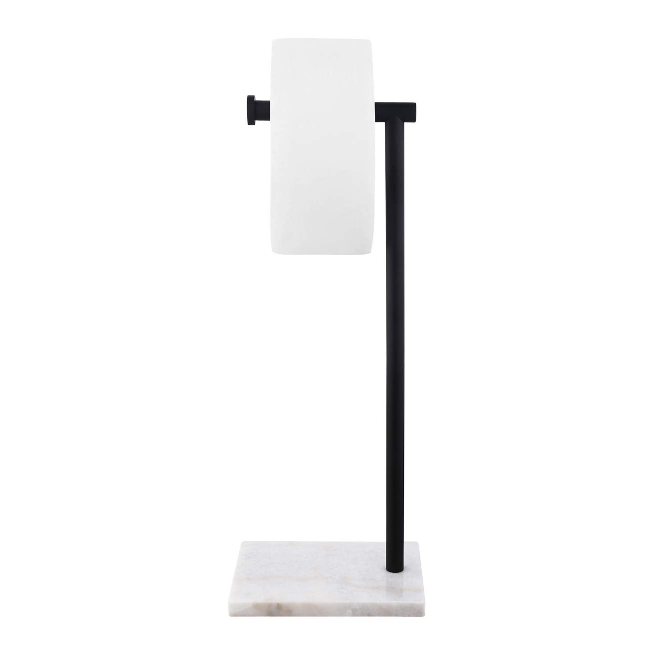 Kes Black Toilet Paper Holder Stand Bathroom Tissue Roll Holder With Marble Base Freestanding Sus304 Stainless Steel Matte Black