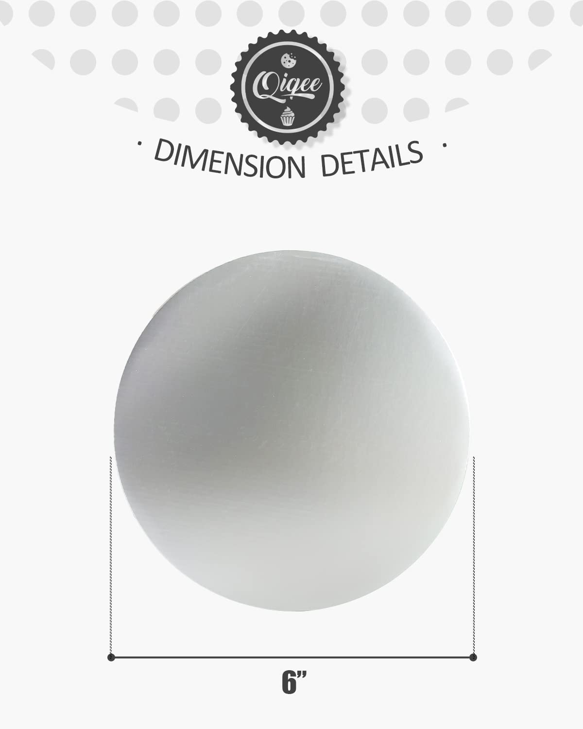 Qiqee 6 Inch Silver Cake Boards Round 40-Packs Circles Rounds Base Food-Grade Cardboard Cake Plate(Thinner But Stronger)