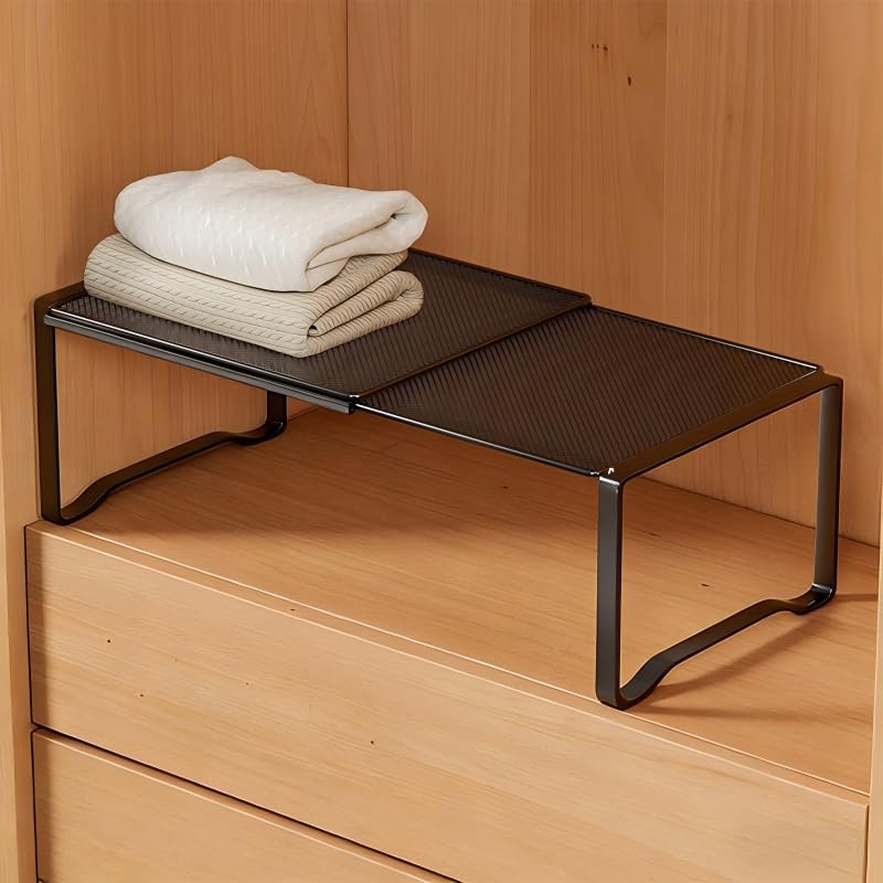 GLDFI Extendable Dense Mesh Metal Shelf  1524.4in Adjustable Stackable Organizer for Kitchen, Bathroom, Shoe Cabinet & Tool Cl