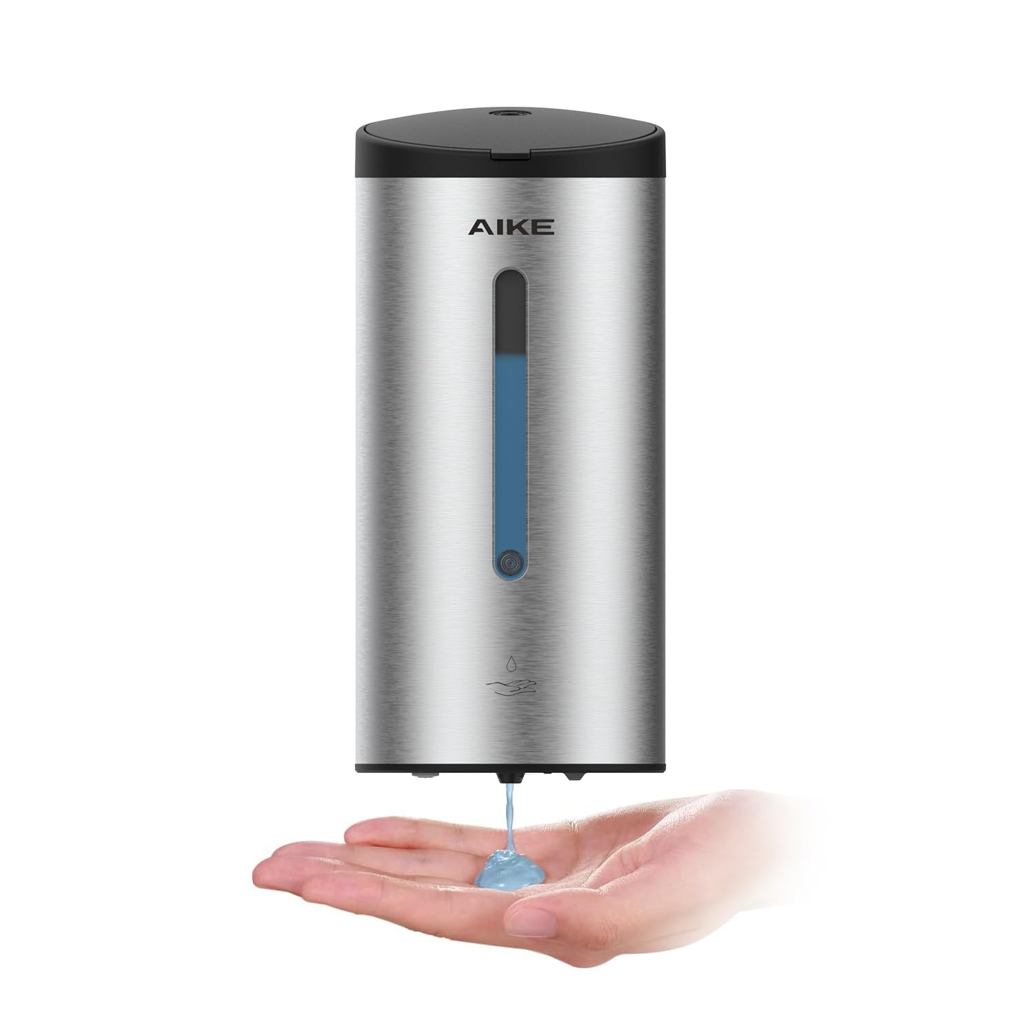 Aike Wall-Mount Automatic Liquid Soap Dispenser 27Oz Large Capacity Brushed Stainless Steel Finish Model Ak1205
