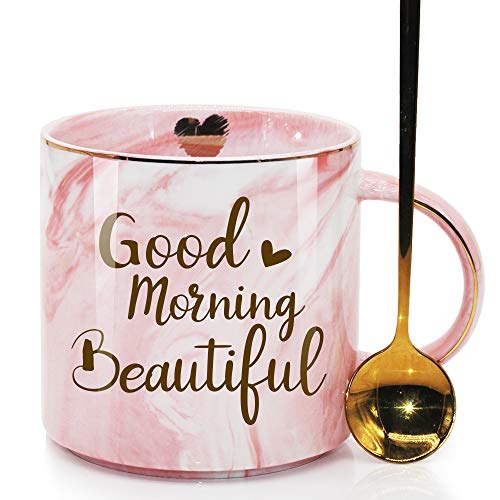 Suuura-Oo Good Morning Beautiful Novelty Coffee Mug Gifts For Her Beautiful Woman Lady Fashion Lover Girl Pretty Mom Grandma Aun