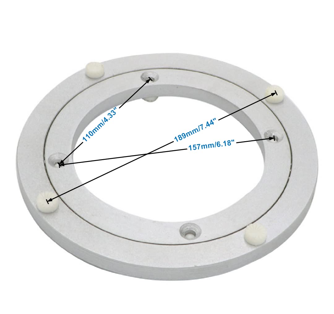 Dailydanny Aluminum Heavy Duty Lazy Susan Rotating Turntable Bearing Swivel Plate Hardware For Dining-Table (8 Inch)