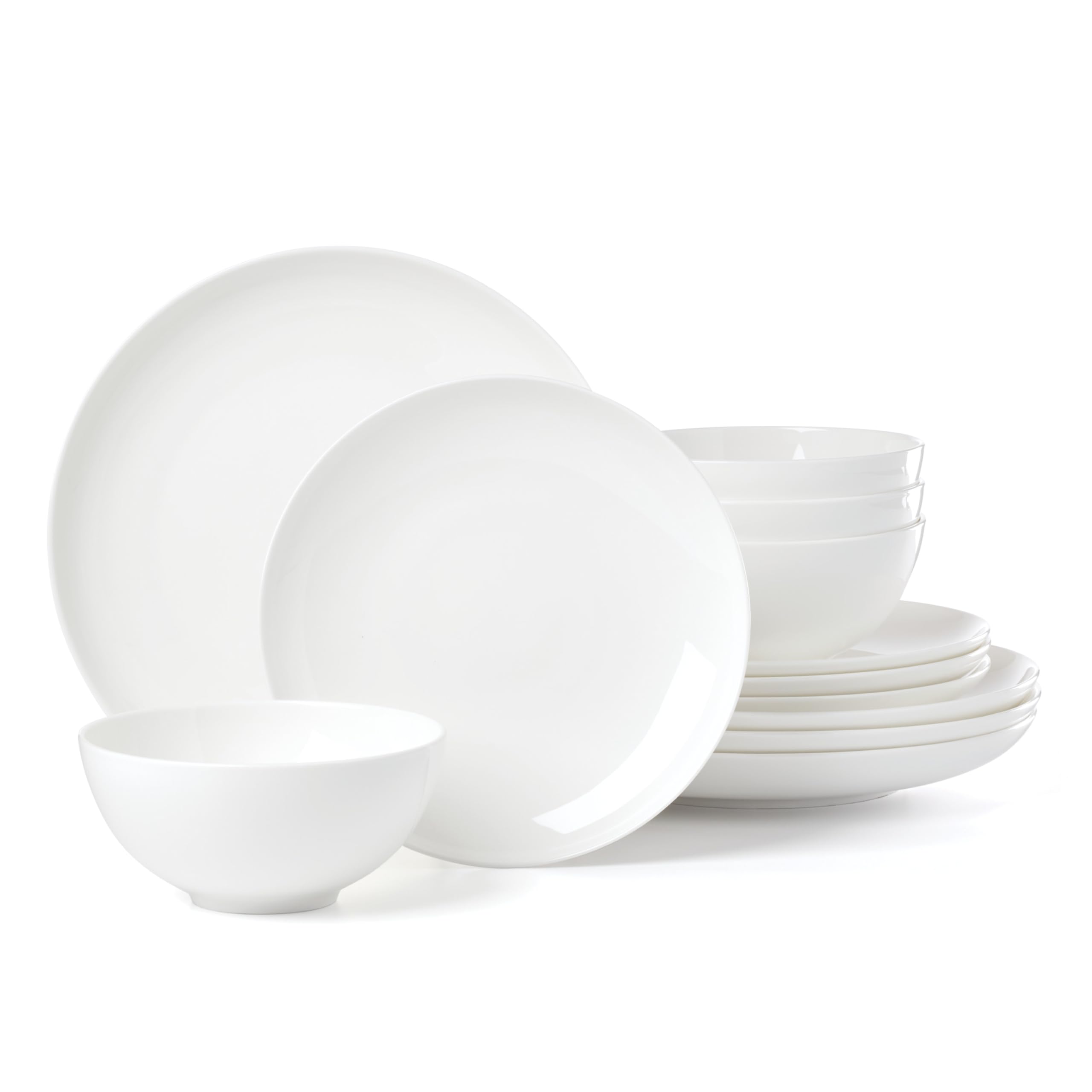 Lenox Dinnerware Set, Studio 1414 Coupe 12-Piece Set, Service For 4, Bone China Material, Dishwasher & Microwave Safe, Home And 