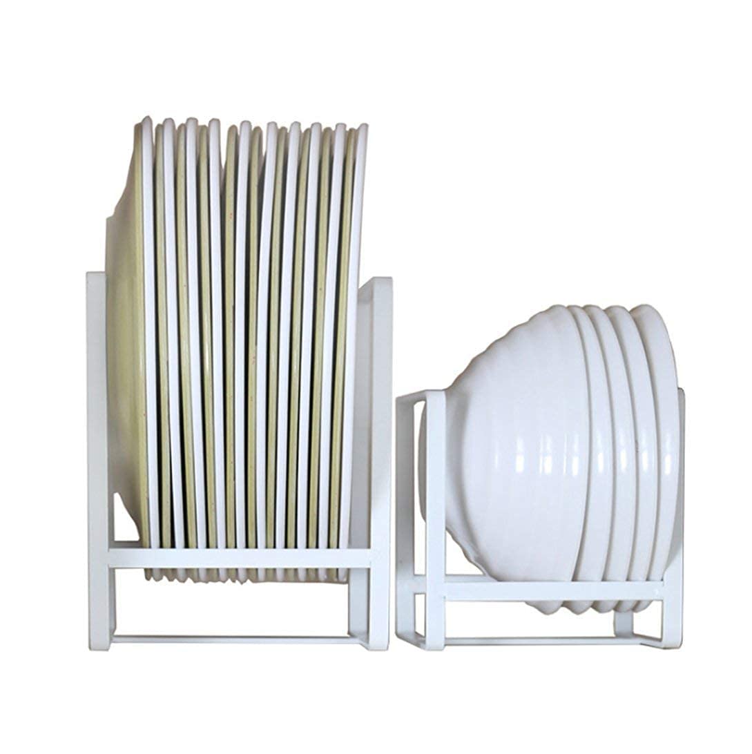 Easyroot Stainless Steel Plate Rack Dish Rack Utensil Rack For Kitchen (Plate Stand Set Of 2), White, 23X11X23Cm