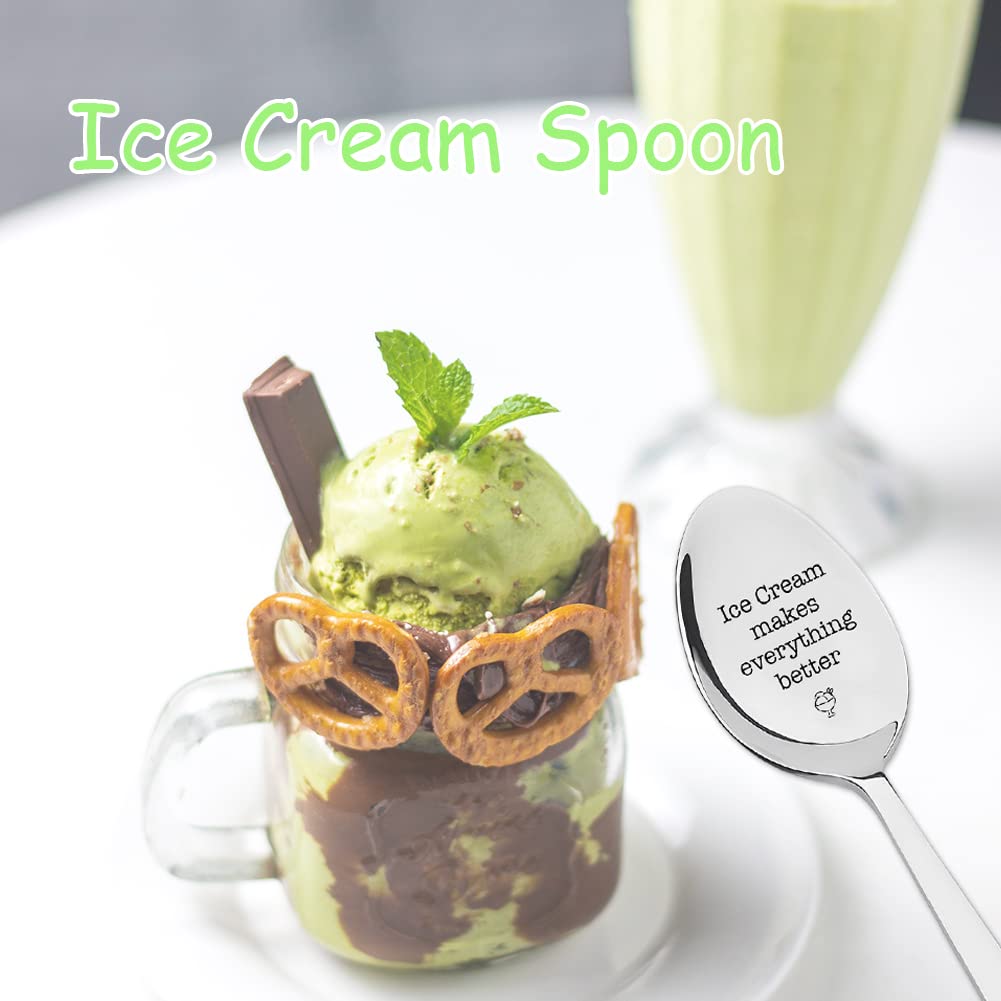 Ice Cream Makes Everything Better Spoon Gifts For Ice Cream Lover Gifts For Women Men Birthday Christmas Gifts For Friend Family