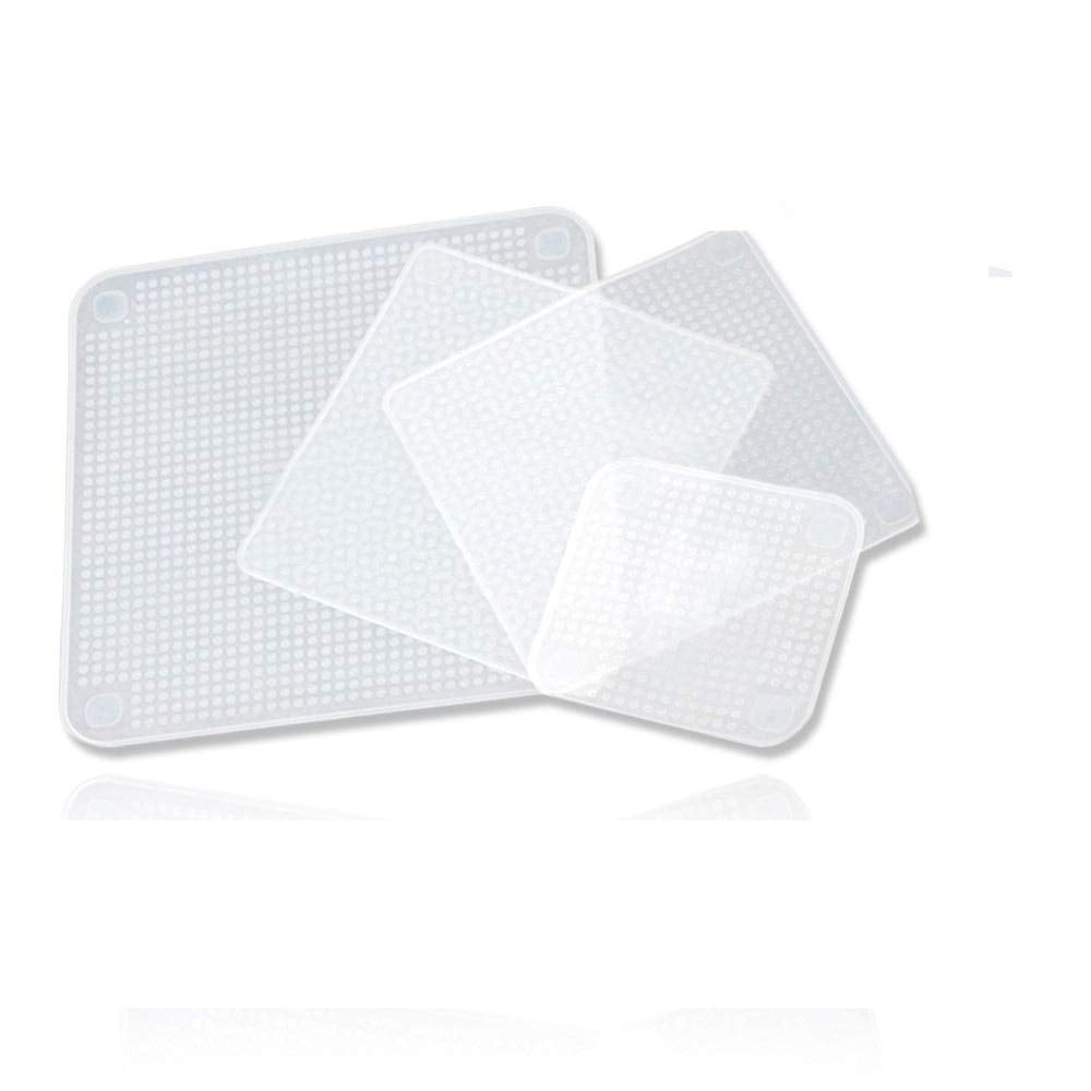 ANYM Silicone Transparent Stretch 4 Lids Set Reusable Leakage Proof Flexible Food Bowl Seal Covers