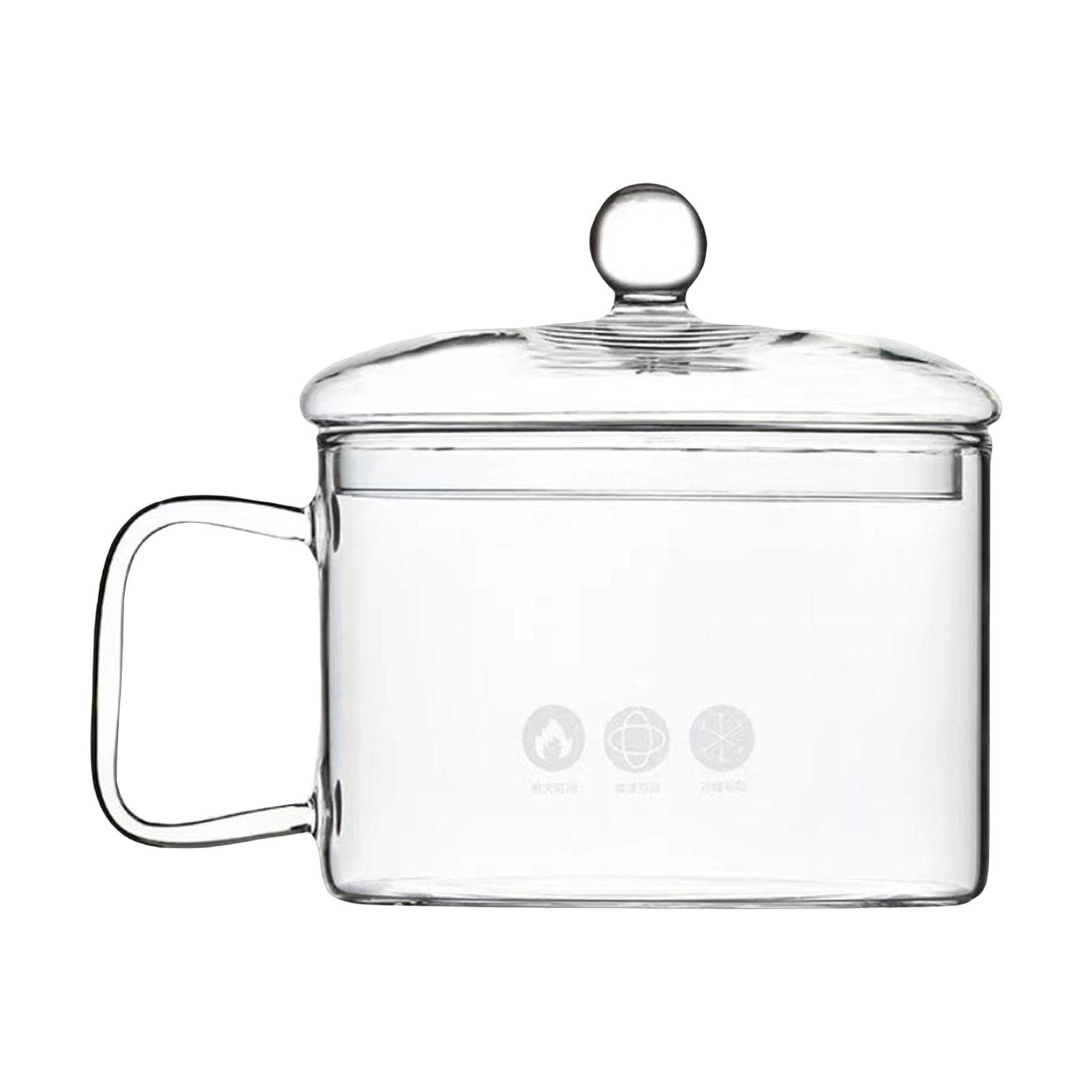 Ilsmysutra Glass Soup Bowl Handmade Glass Cookware Glass Saucepan For Tea Fruits Milk 1.5L Style C