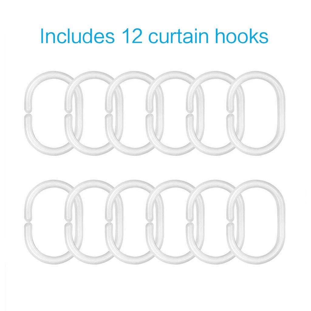 Lifeel Tropical Shower Curtain, Leaves Jungle Shower Curtain Palm Bathroom Shower Curtain Set Heavyweight With 12 Hooks, Green W