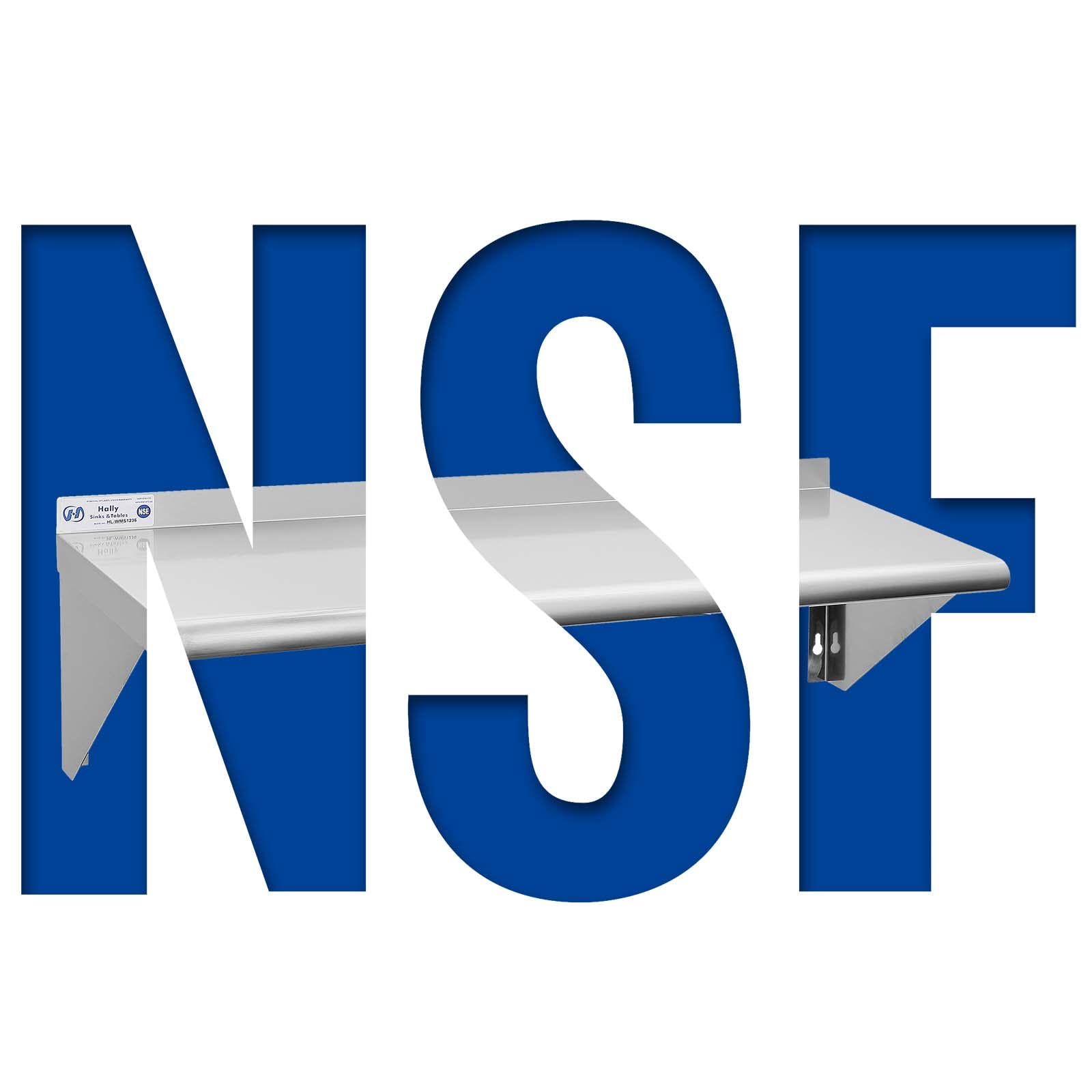 Hally Stainless Steel Shelf 14 X 24 Inches 250 Lb Commercial Wall Mount Floating Shelving For Restaurant, Kitchen, Home And Hote