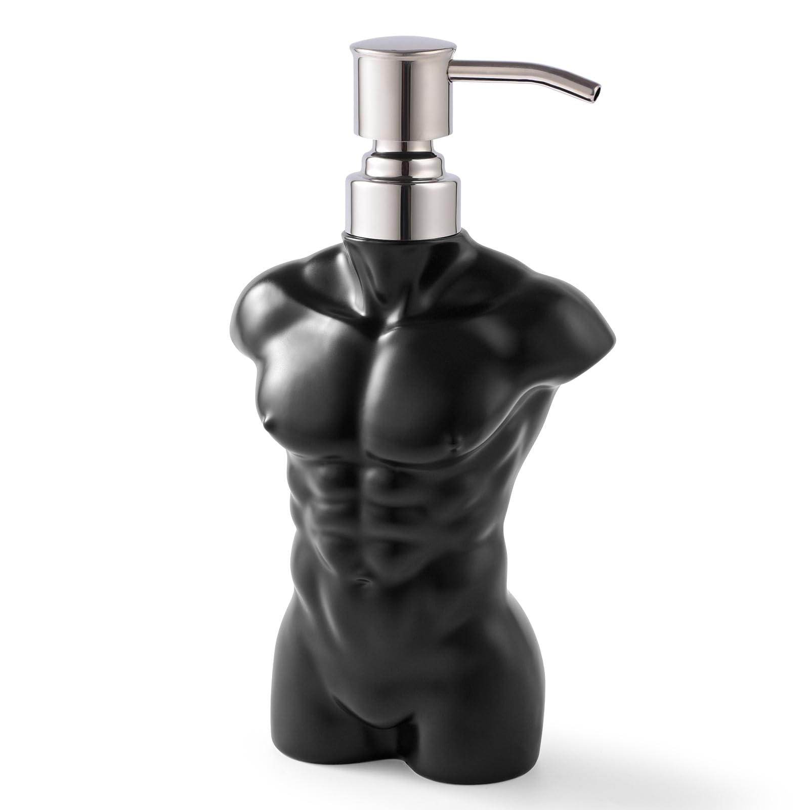 NEWHENGS Ceramic Soap Dispenser with 304 Stainless Steel Pump Hand Lotion Liquid Dispenser Refillable for Kitchen and Bathroom D