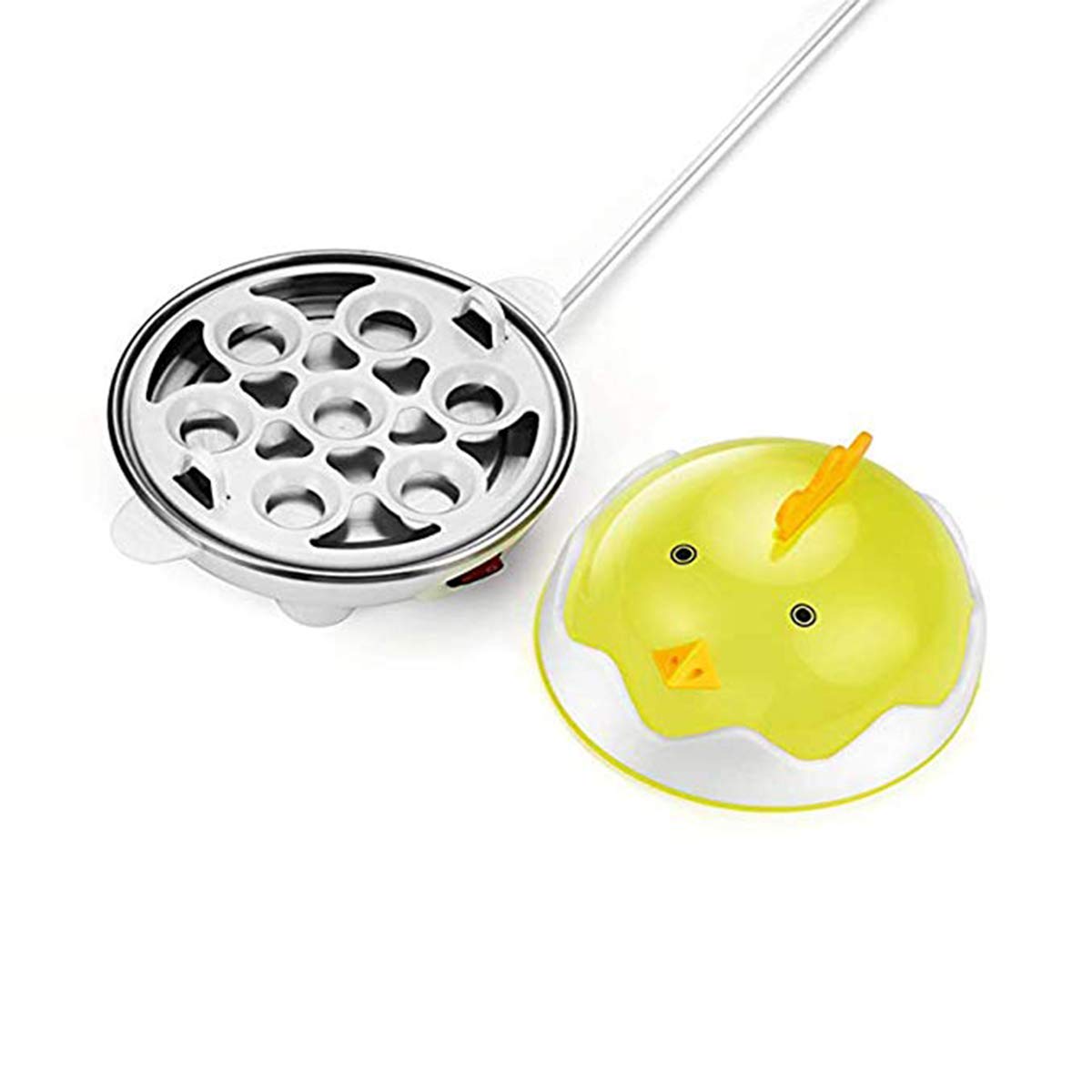 Leoyee Egg Cooker Electric Egg Poacher Egg Steamer Boiled Poached Rapid Egg Cooker With Automatic Shut Off, Soft, Medium, Hard-B