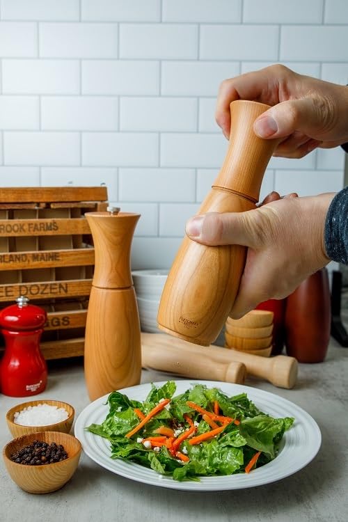 Fletchers' Mill Border Grill Pepper Mill  Cherry - 8 Inch  Adjustable Coarseness Fine to Coarse  MADE IN U.S.A.