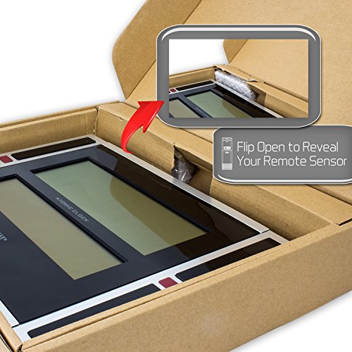 La Crosse Technology 513-149 11-Inch Atomic Digital Wall Clock With Temperature, Black, One Size