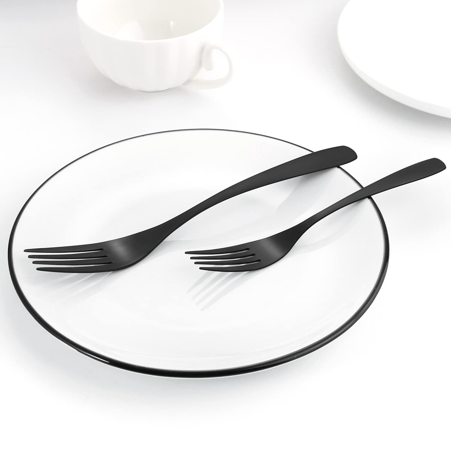 Matte Black Silverware Set, Bysta 20-Piece Stainless Steel Flatware Cutlery Set For 4, Satin Finish, Dishwasher Safe, Nice Box P