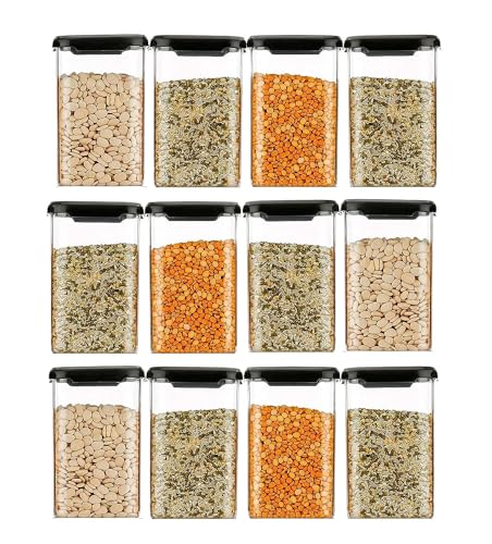 Tekcool Air Tight Kitchen Containers Set (Pack Of 8, 1200 Ml) For Storage Pulses, Cereals, Grains, Dry Fruits, Pantry Organizati