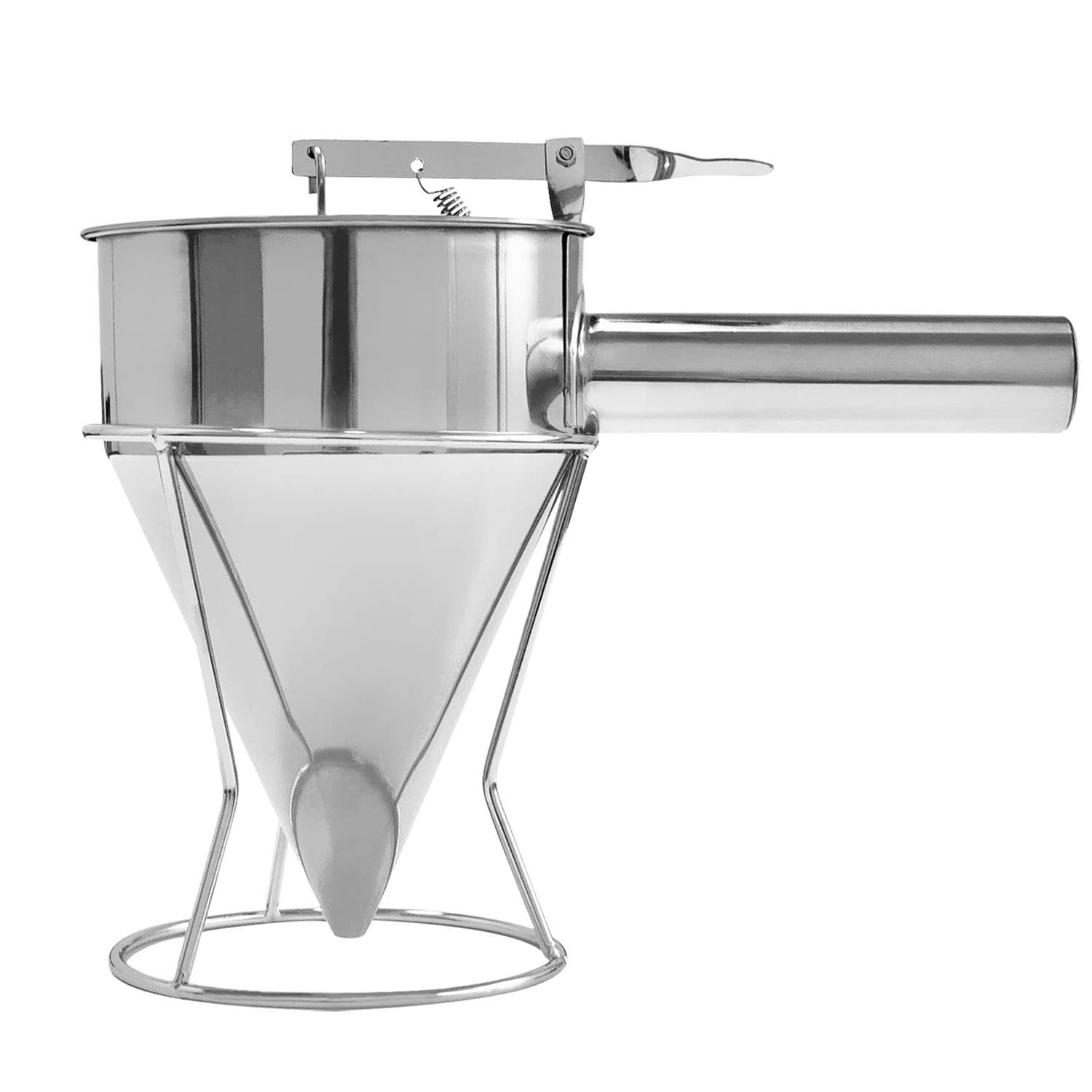 Stainless Steel Pancake Batter Dispenser, Funnel Dispenser With Stand, Kitchen Must Have Tool For Perfect Pancakes, Cupcake, Waf