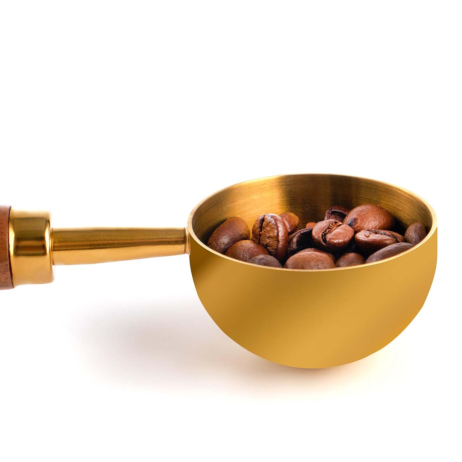 Coffee Scoop For Ground Coffee,Coffee Beans And Tea,10G-Measuring Tablespoon-304 Stainless Steel Coffee Spoon With Nature Walnut
