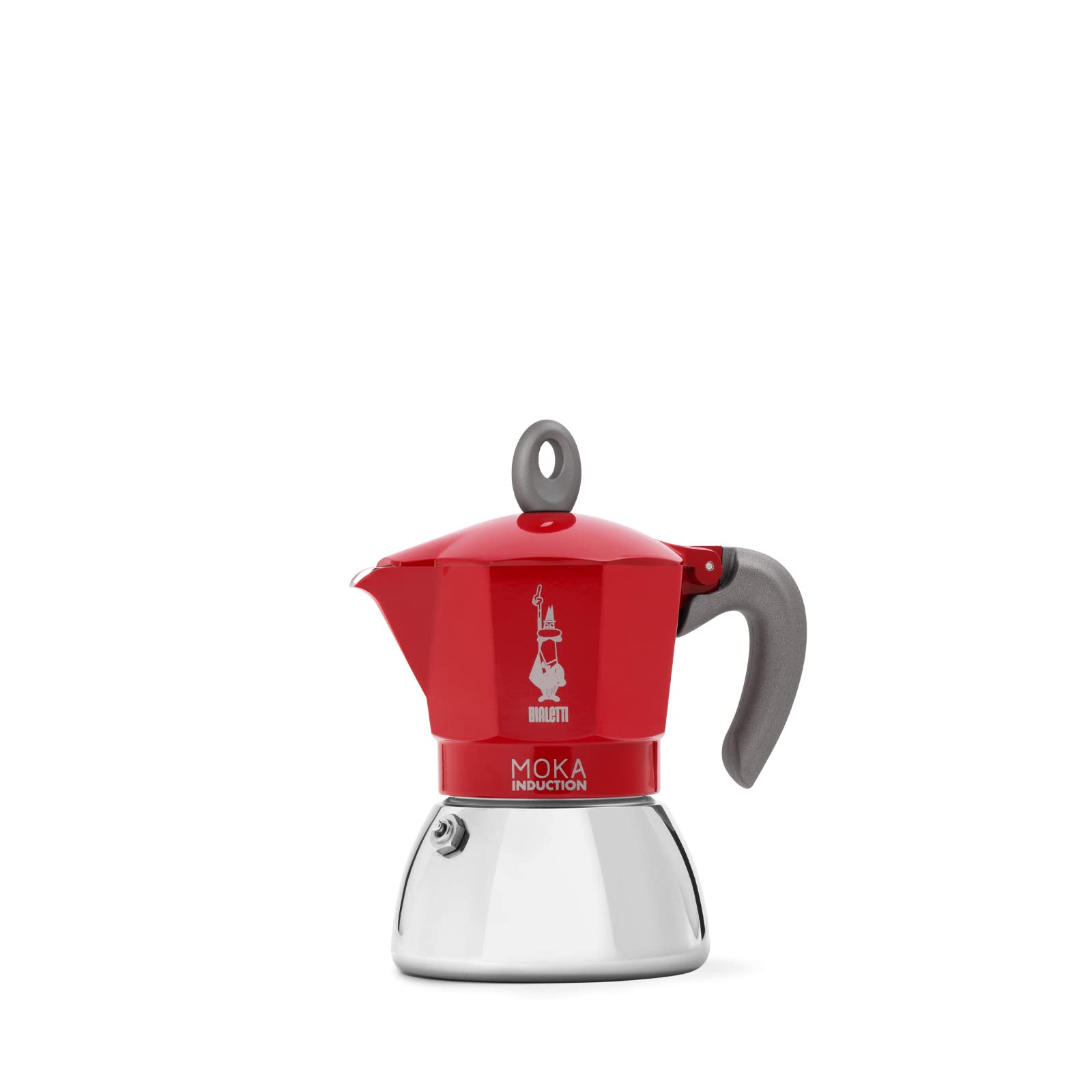 Bialetti - Moka Induction, Moka Pot, Suitable For All Types Of Hobs, 6 Cups Espresso (9.4 Oz), Red