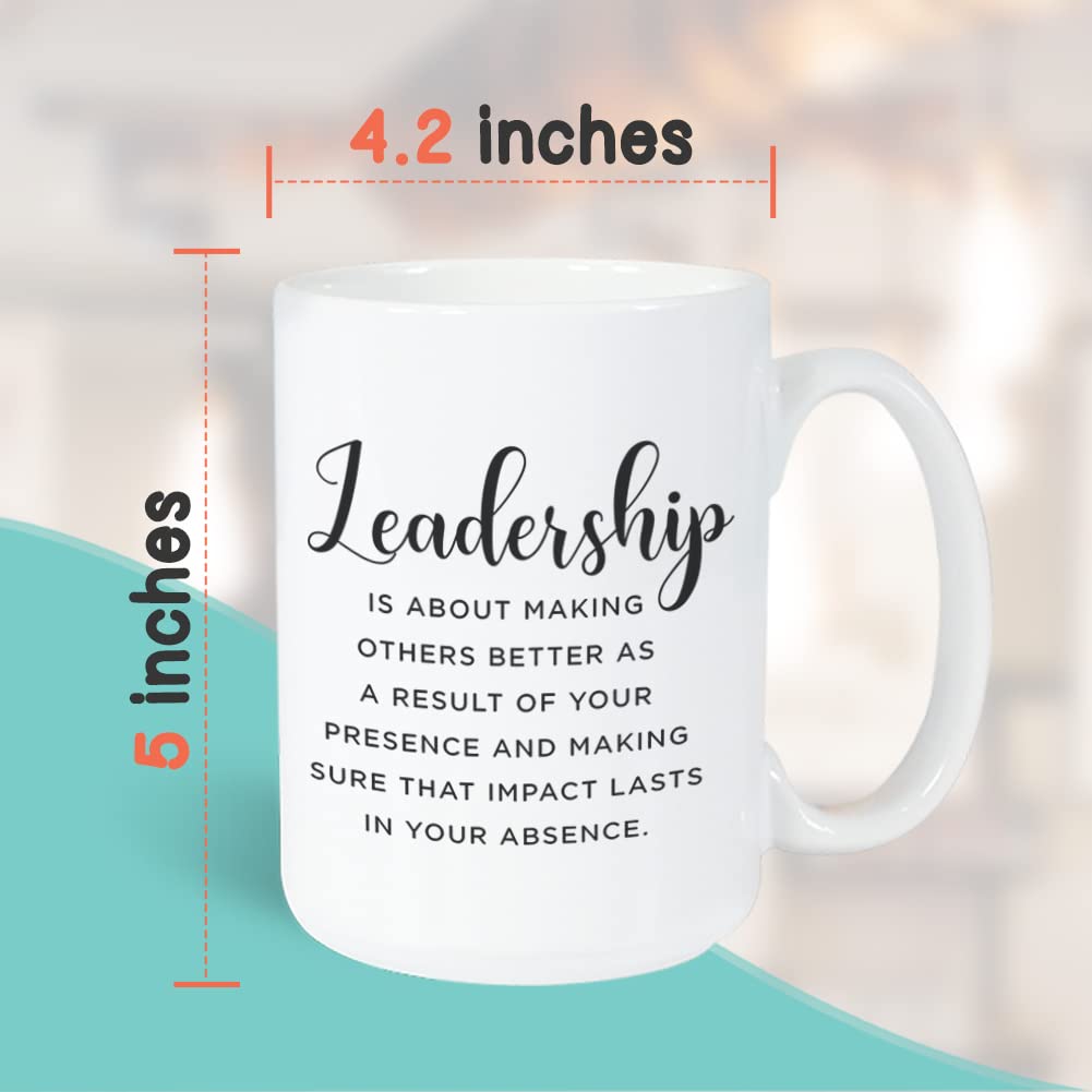 Bubble Hugs Inspirational Coffee Mug 15 Oz, Leadership Is About Making Others Better Motivational Appreciation Gift Idea For Lea