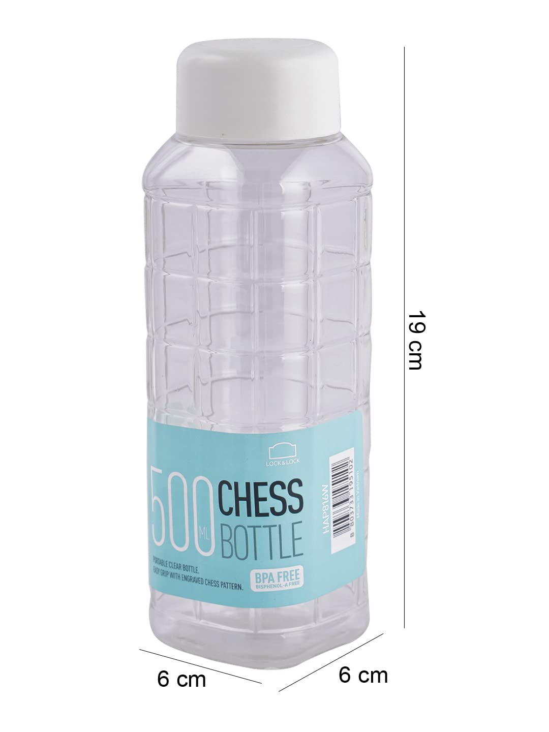 Lock & Lock Chess Water Bottle - 500Ml_White (Pack Of 2)