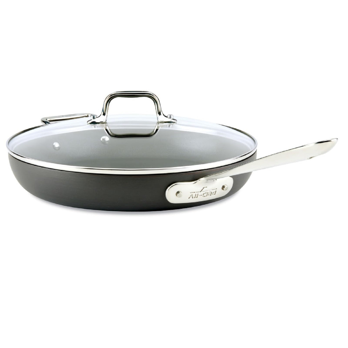 All-Clad Ha1 Hard Anodized Nonstick Fry Pan 12 Inch Induction Oven Broiler Safe 500F, Lid Safe 350F Pots And Pans, Cookware Blac