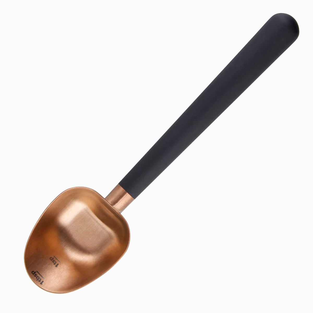 Easyworkz Stainless Steel Long Hollow Handle Coffee Scoop,7G Measuring Spoon For Ground Coffee And Loose Leaf Tea, Rose Gold-Bla