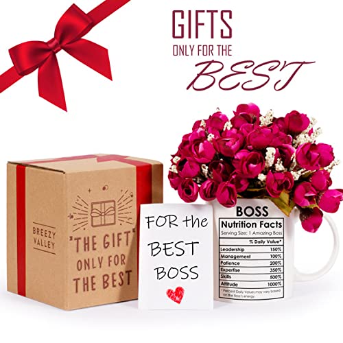 Breezy Valley Boss Coffee Mug, Best Boss Birthday Gifts For Women Men Funny, Boss Appreciation Gift, Happy Boss Day Gifts Ideas,
